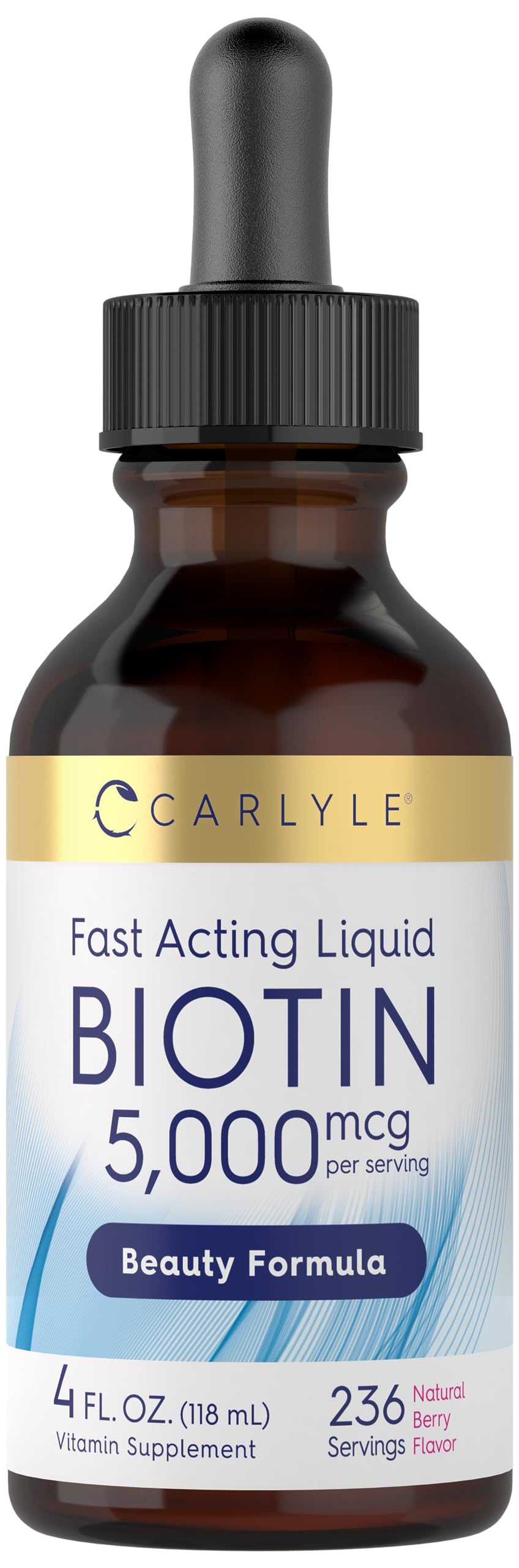 Amazon.com: Carlyle Biotin Liquid Drops 5000mcg | 4 fl oz | Berry ...