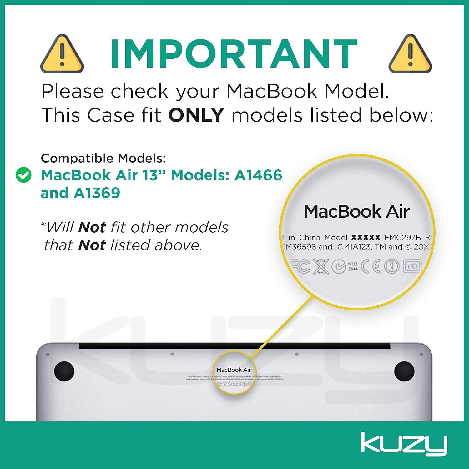 Kuzy Compatible with MacBook Air 13 inch Case 2017 2015 - A1466 MacBook Air Case Cover Hardshell MacBook Air 13.3 inch Case - MacBook Air 2017 Case - Older Version Case, Clear