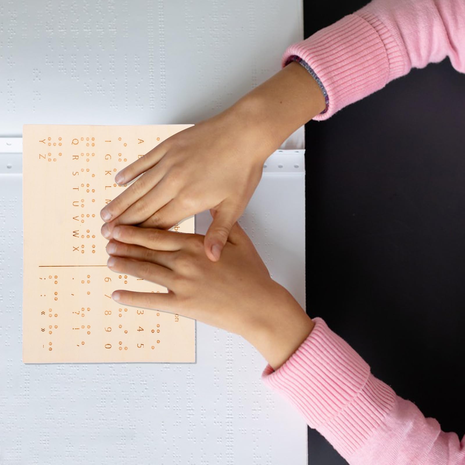 VILLCASE Materiale Educativo Braille Cieca Scrittura Braille Libri Braille Lettere Carte Alfabeto Braille Tavole Braille Alfabeto Alfabeto Adesivi Braille Alfabeto per