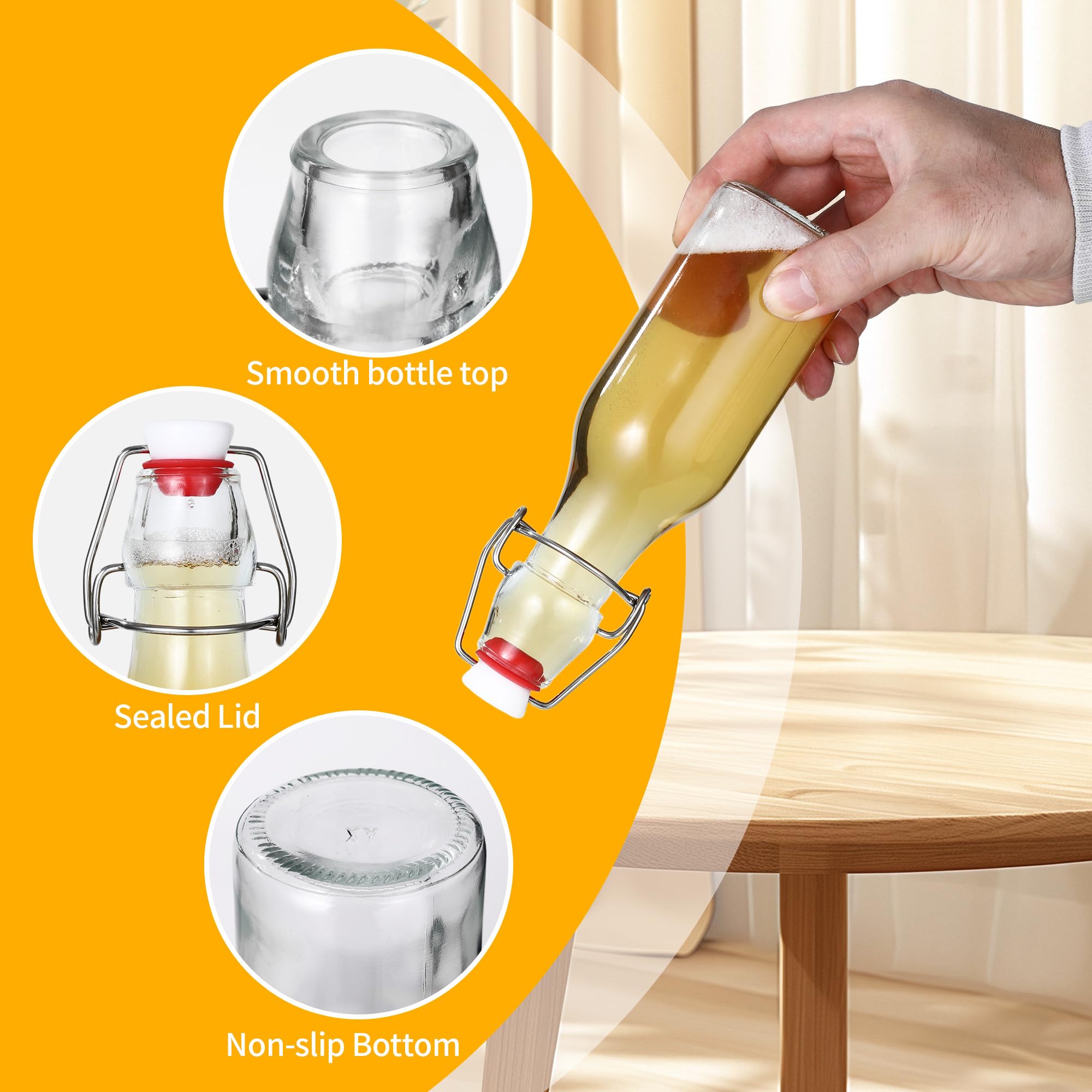 10 Bottiglie di vetro,250 ml Bottigliette di Vetro Piccole,Per la conservazione di birra, olio d'oliva, aceto, succhi di frutta, sciroppi