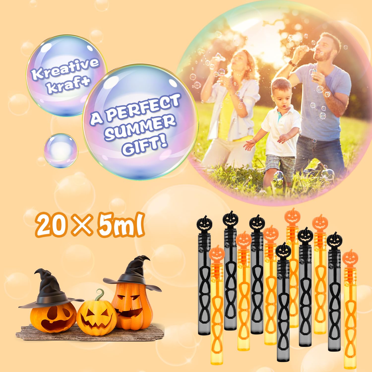 SULOLI Bubble Wand for Kids,20PCS Halloween Mini Bubbles for Party Bags Bubbles Party Bag Fillers Halloween Prizes for Kids Halloween Toys for Party Bags - Image 4