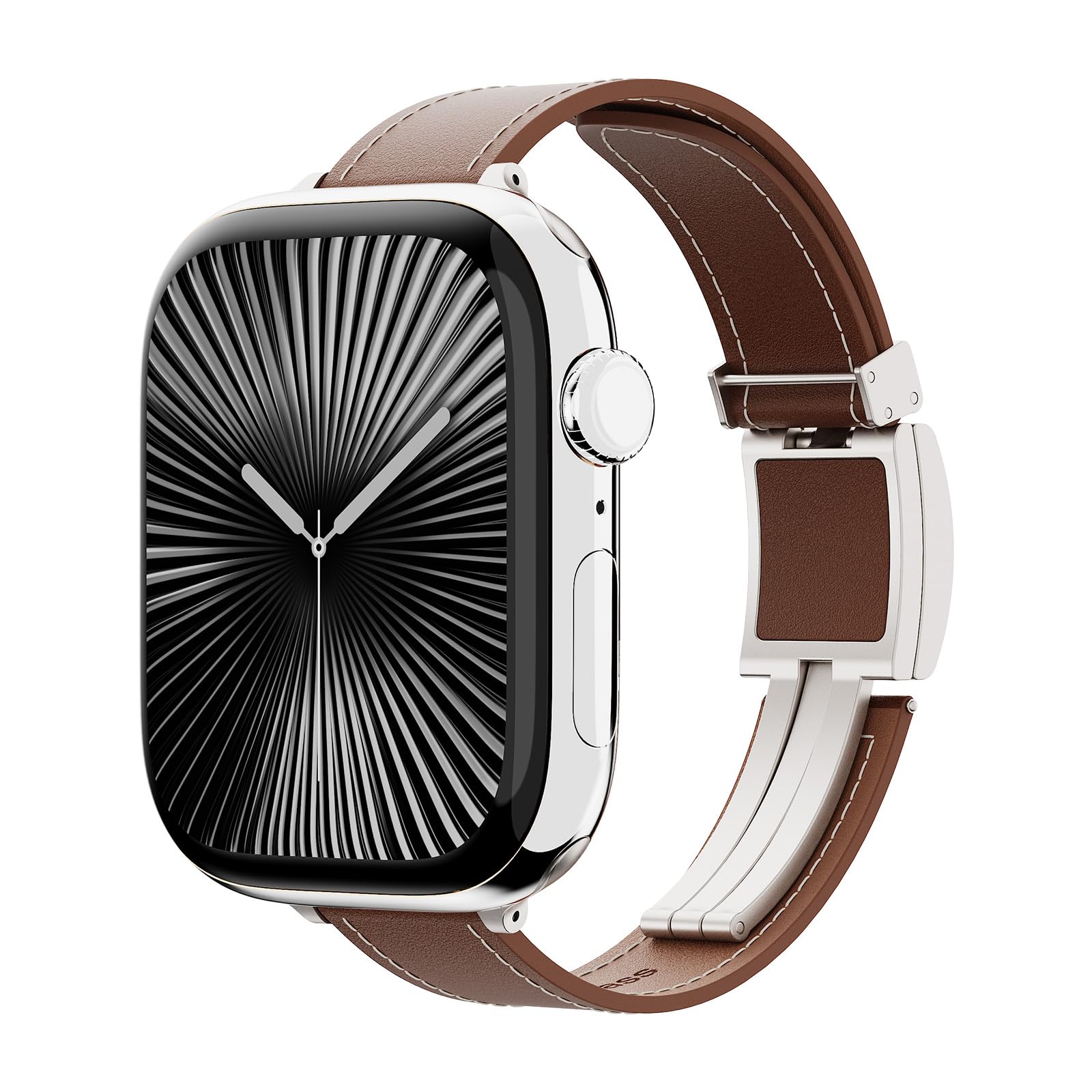 Cinturino in vera pelle per Apple Watch con fibbia ad H da donna