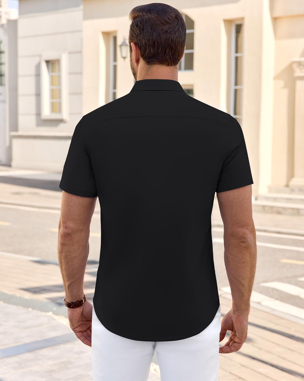 J.VER Mens Short Sleeve Dress Shirts Wrinkle Free Casual Button Down Shirt Summer Stretch Formal Shirt with Pocket - Image 5