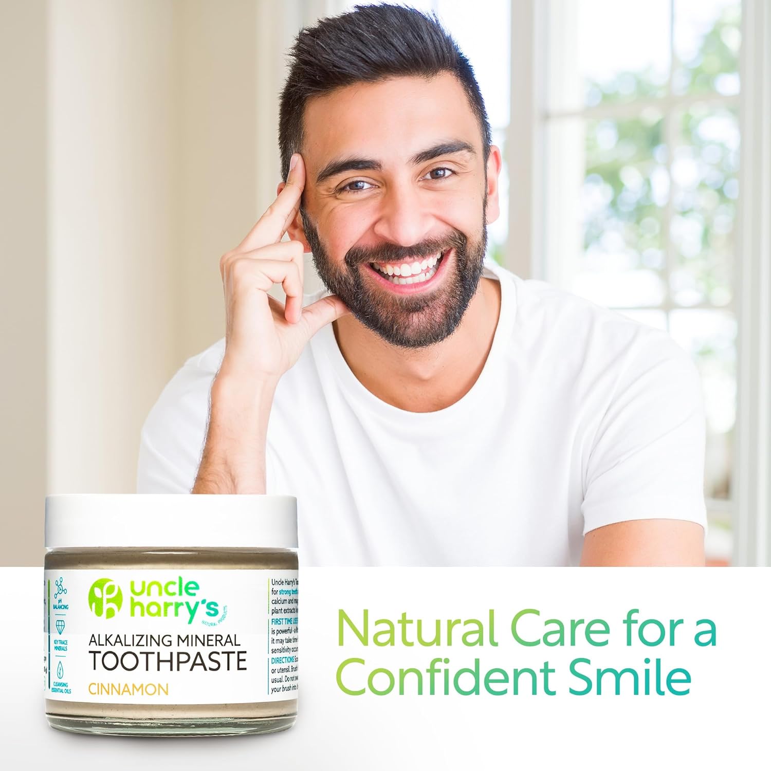 Uncle Harry's Cinnamon Remineralizing Toothpaste | Natural Whitening Toothpaste Freshens Breath & Promotes Enamel | Vegan Fluoride Free Paste (4 Pack)