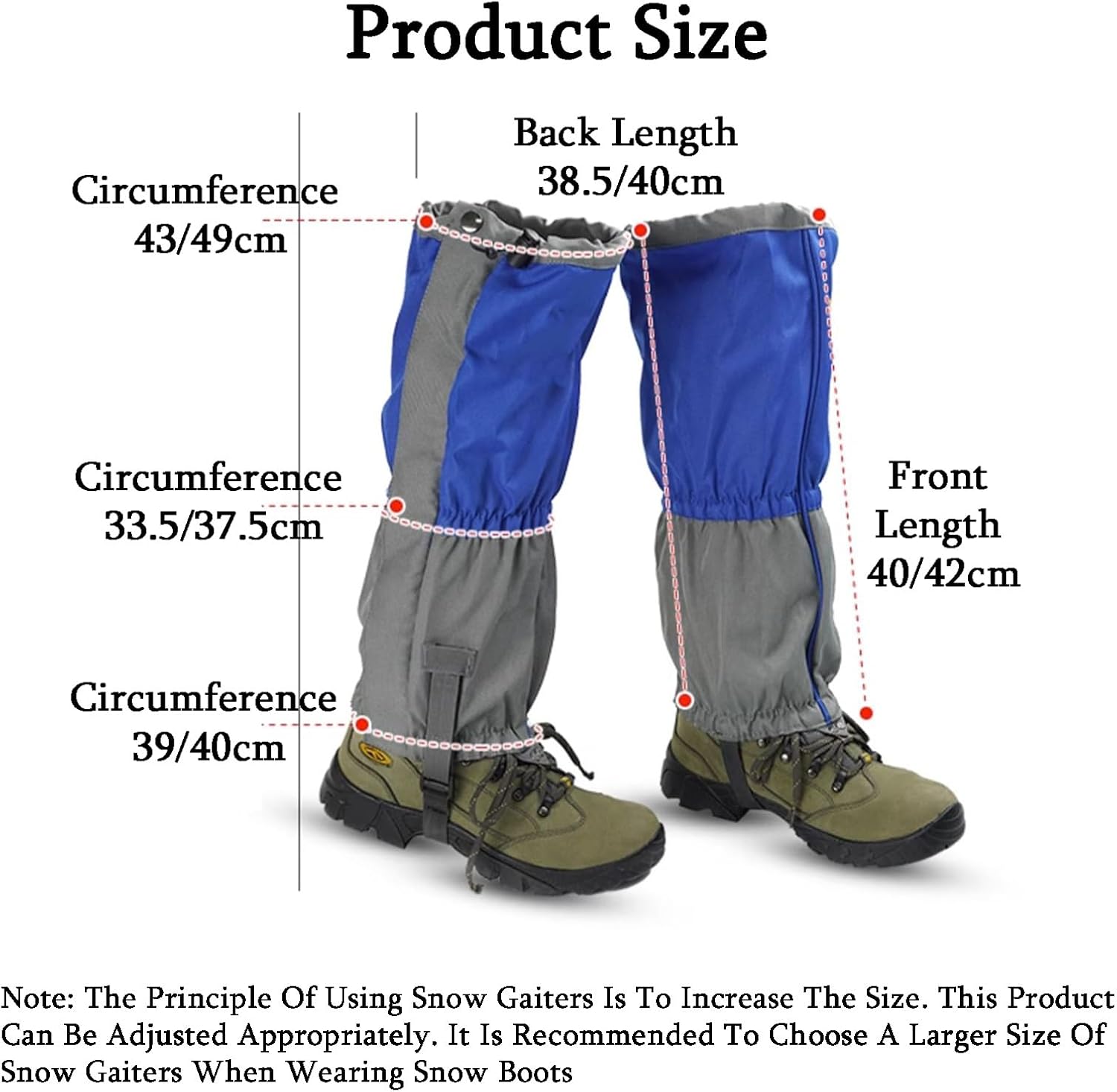 Leg Gaiters,Mountaineering Adjustable Shoe Covers,Foldable Gaiters and Snow Covers,for Mountain Skiing Hiking Rock Climbing