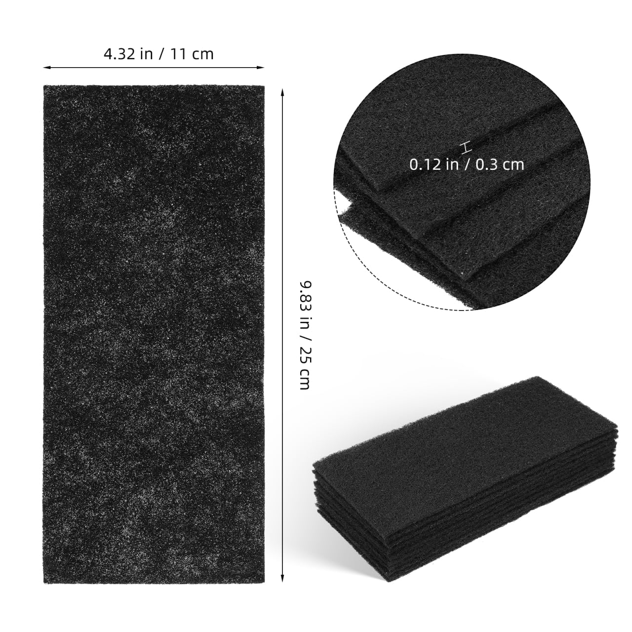 Amazon.co.jp: Adorainbow 活性炭フィルターパッド 10枚セット 25×11cm