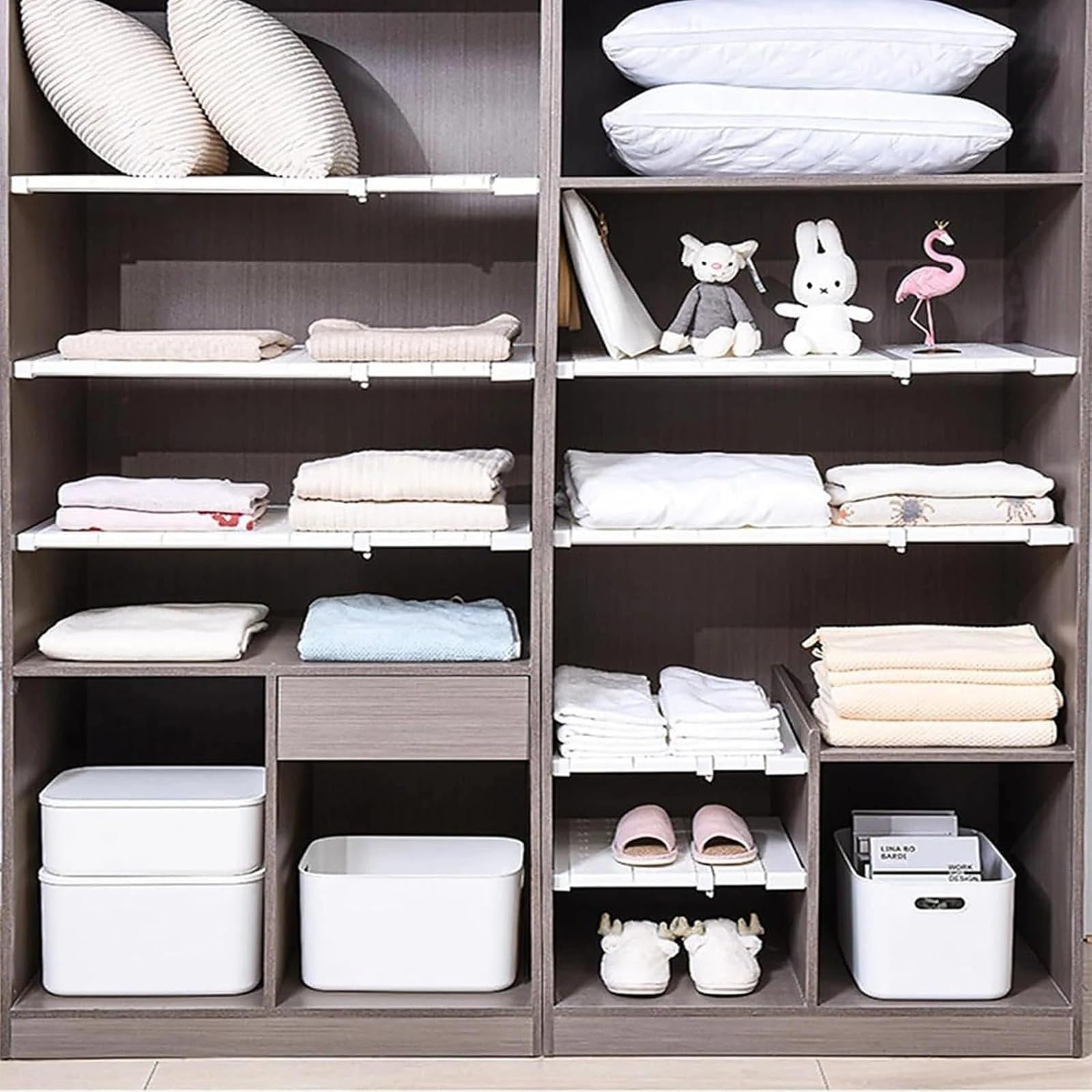 Estantería Extensible Ajustable para Armario, Separador telescópico sin Taladro, Organizador de Ropa y Zapatero para Cocina y baño (Larghezza 24cm,Lunghezza 71-92 cm)