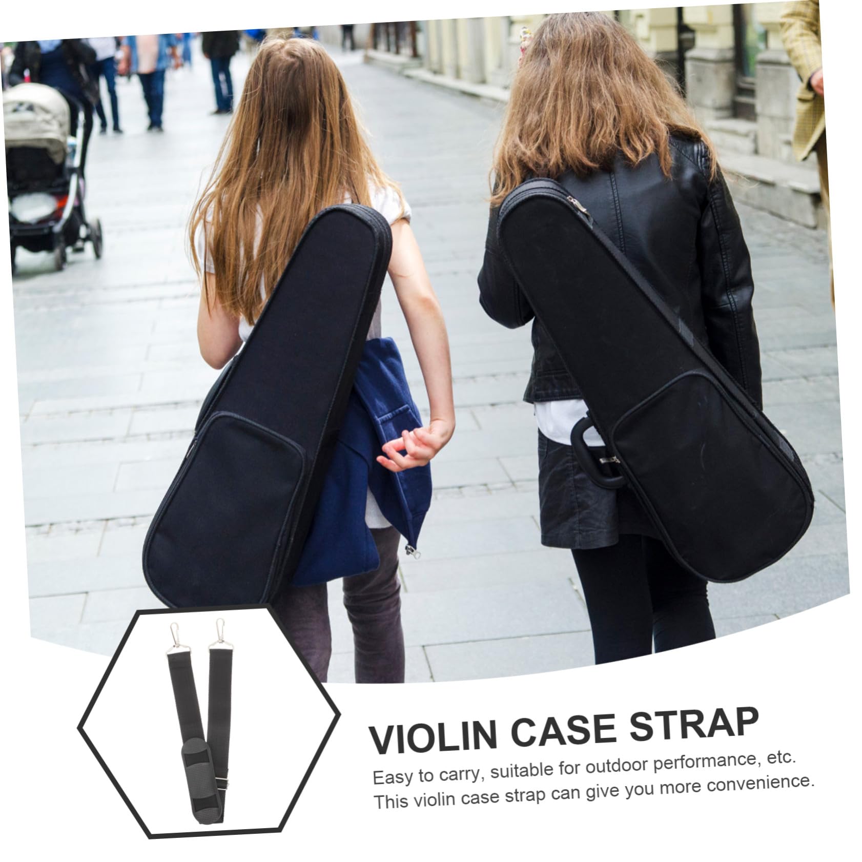 2pezzi Tracolle Imbottite per Custodia Violino in Tela e Metallo, Facili da Trasportare e Pulire, per Esibizioni All'aperto e Uso Quotidiano