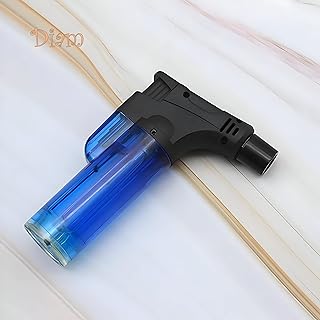 Welding Torch for Outdoor Camping, Butane Torch Lighter for Cooking with Safety Lock, Refillable and Adjustable Lighter for On-The-Go Cooking, Now I Have Al-Israa (Blue)