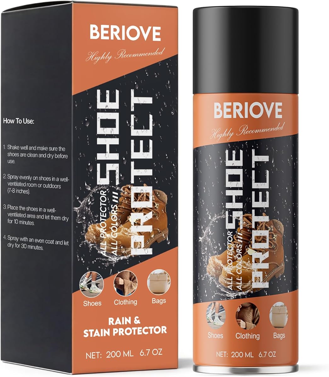 Protect Shoe Protector Spray - Rain & Stain Water Repellent - Waterproofing Spray for Leather Suede Hats 6.76 OZ