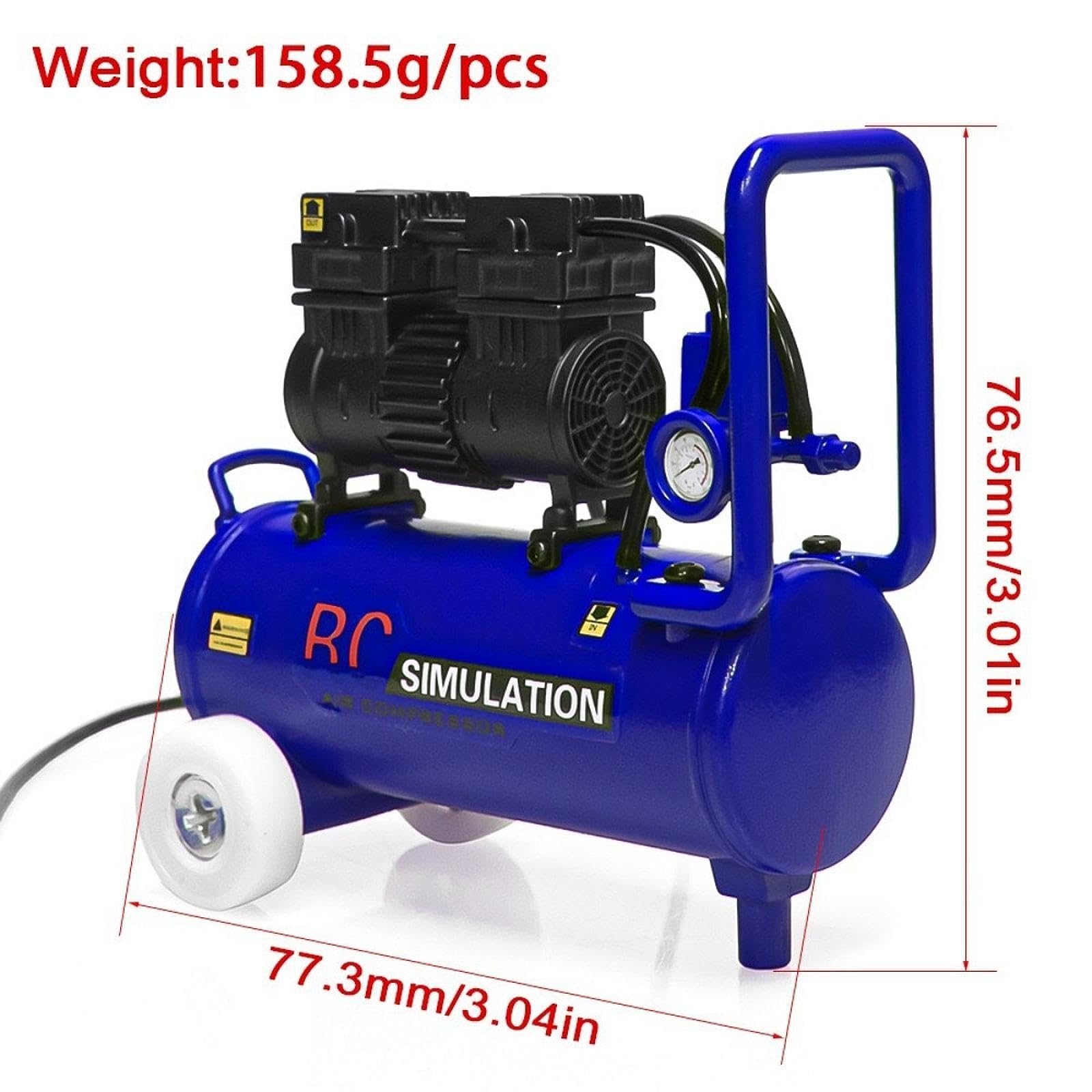 MagiDeal Pompa di Simulazione per RC Crawler, Manutenzione Decorativa, Modifiche Fai da Te, Pezzo di Ricambio, Mini Compressore, Pompa per 1:10, Blu