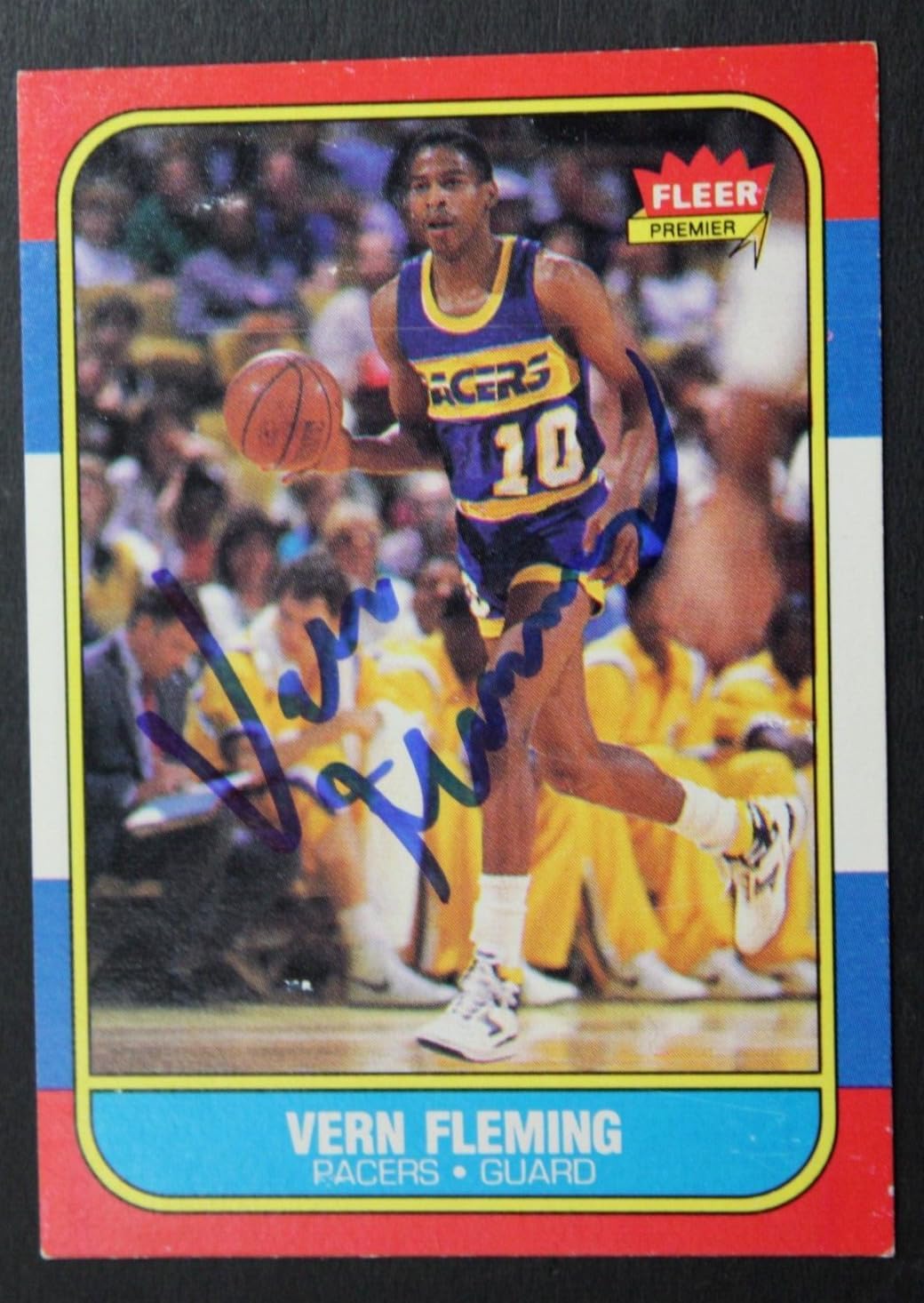 Vern Fleming Indiana Pacers Signed 1986 Fleer #33 Autographed Basketball Card