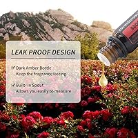 Vista 2 de GREENSLEEVES Aceite esencial de rosa, 0.3 onzas líquidas de aceite aromático puro a base de plantas para aromaterapia, aceites esenciales