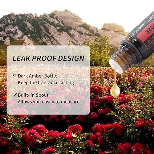 Miniatura 2 de GREENSLEEVES Aceite esencial de rosa, 0.3 onzas líquidas de aceite aromático puro a base de plantas para aromaterapia, aceites esenciales para