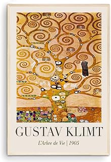 OZCONO Tree of Life Wall Art Print, Gustav Klimt Exhibition Poster, Art Nouveau Home Décor (Unframed) (11x14)