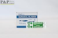 Vista 4 de Cuchillas de bisturí quirúrgicas desechables, acero al carbono estéril de alta calidad, 2.1% 10xx envueltas individualmente por P&P Medical