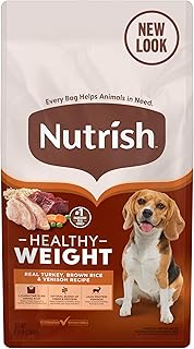 Nutrish Dry Dog Food, Turkey, Brown Rice & Venison Recipe for Weight Management, 5.5 Pounds