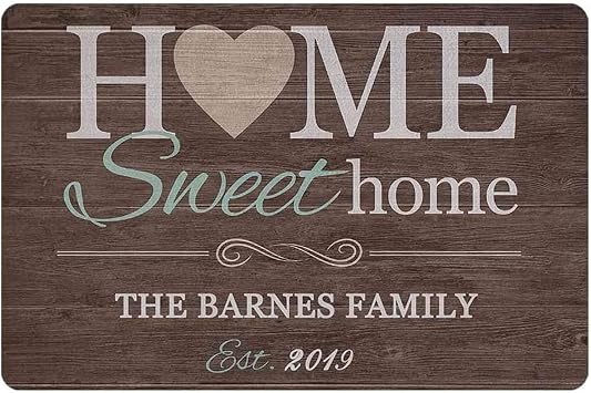 Home Sweet Home Sign Personalized Welcome Sign for Front Door Housewarming Gifts for New House Home Wall Decor 8 * 12 inch