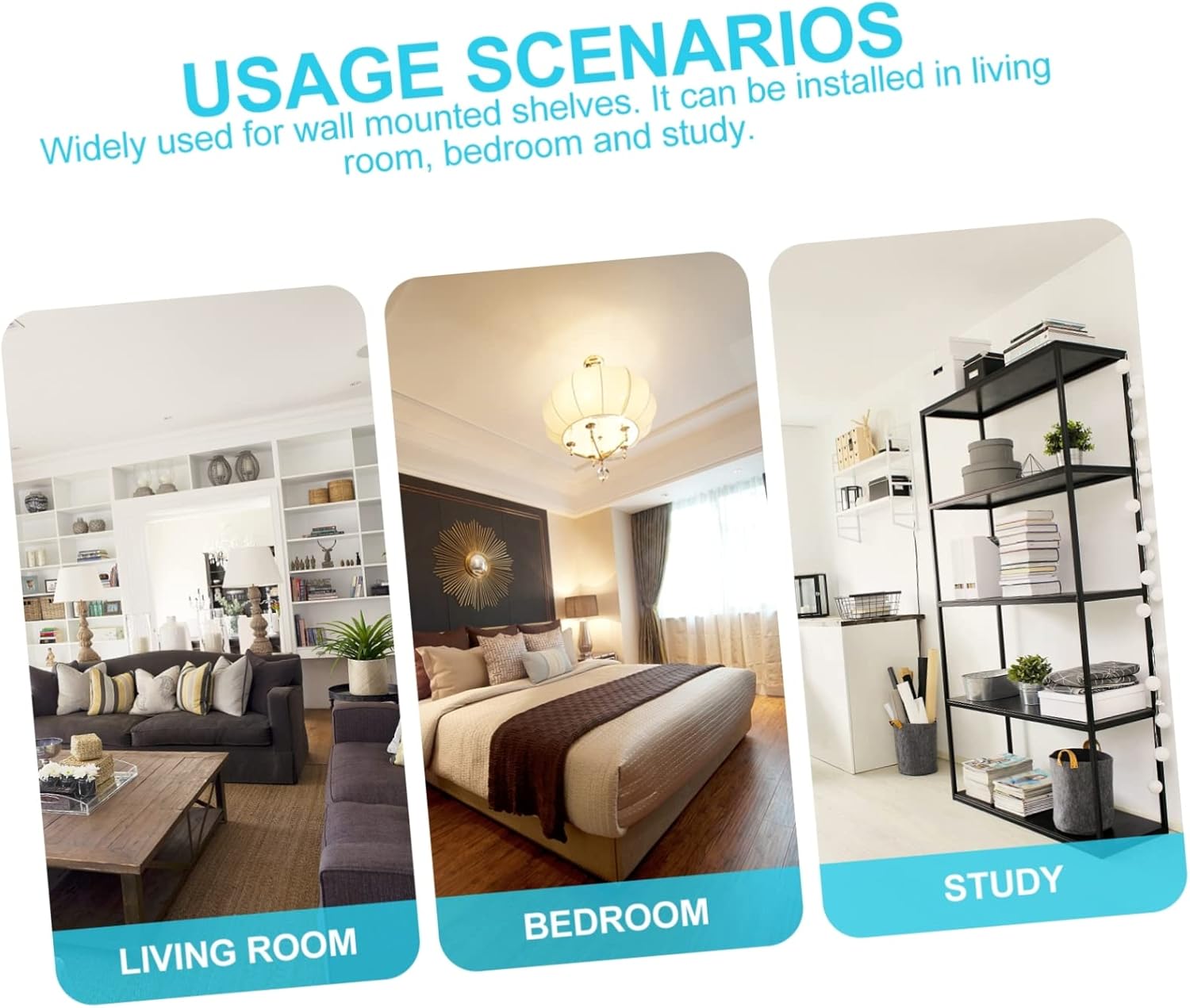 Angoily 4 Sets Shape Wall Shelf Bracket Support Rack Concealed Mounting Brackets for Stylish Home Storage Heavy Duty Design Easy Installation Durable and Elegant Finish