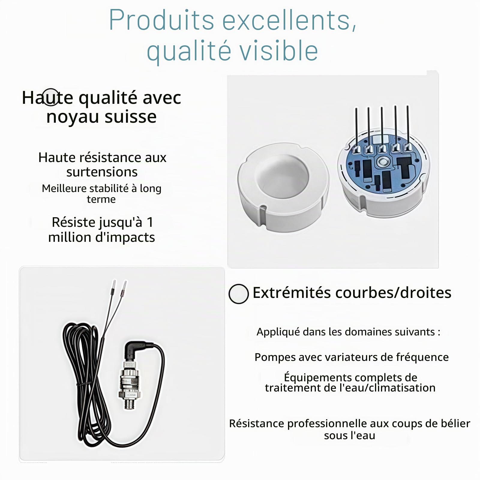 Transducteur en acier inoxydable 0-10Bar Capteur de pression 1 Mpa Transmetteur de pression Capteur de pression d'eau de haute précision Capteurs de flexion 24V DC Sortie 4-20ma 20mA G1/4 " pour eau
