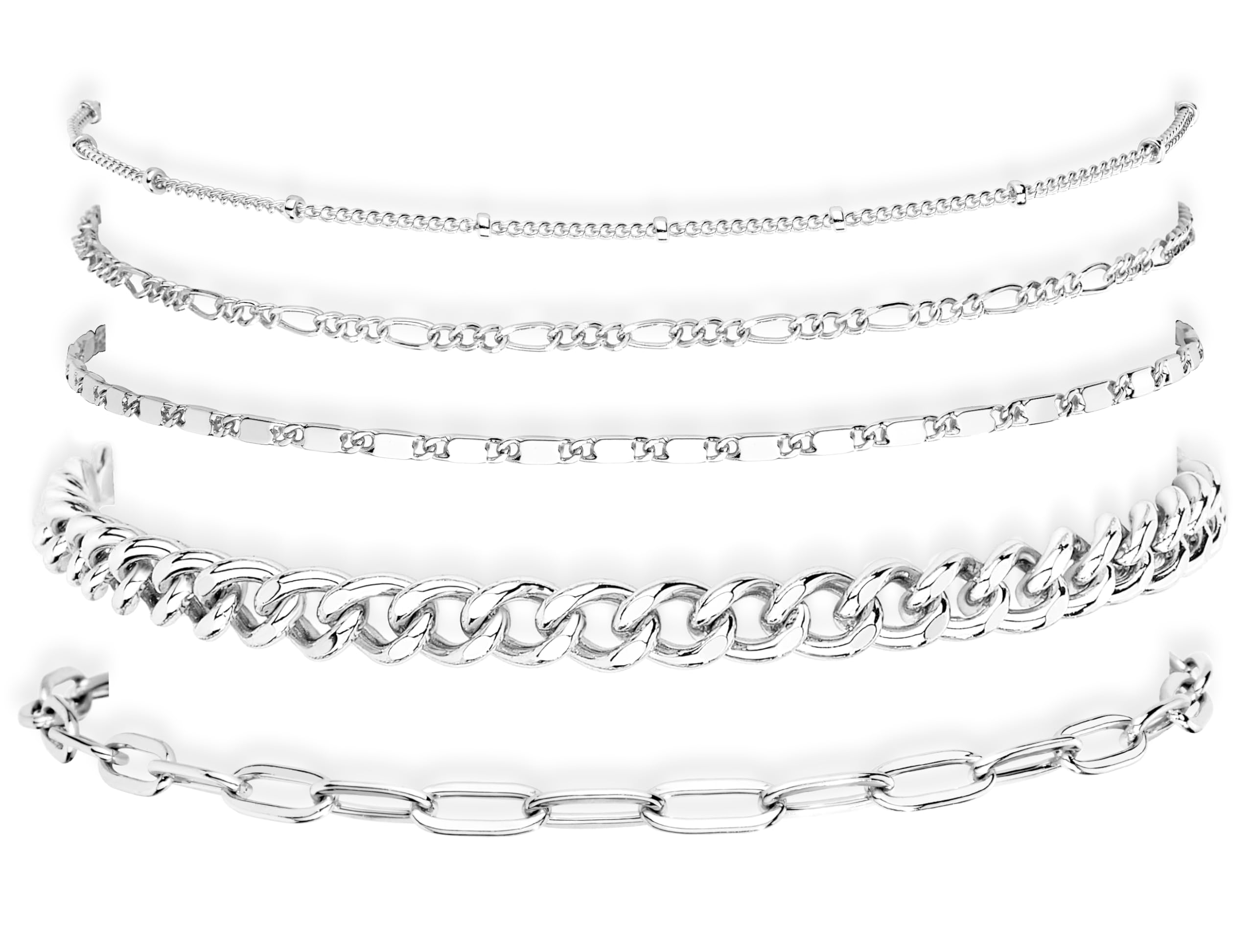 Ankle Bracelets for Women, 14k Gold Plated Jewelry Set Waterproof Layered Cuban Figaro Link Chain Anklets Set Gold Anklets Summer Boho Beach Jewelry Gift Adjustable Size