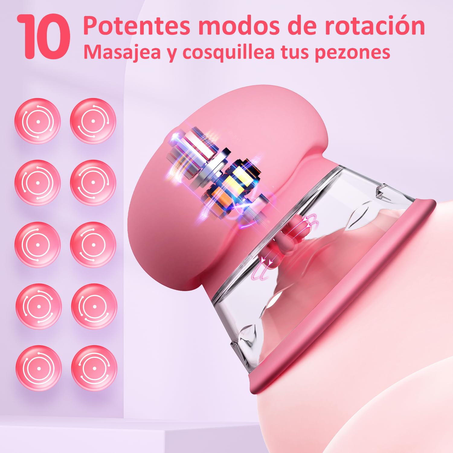 Sex Toys Sucking Nipple Toys - Nipple Vibrator Women Sex Toy Manual Sucking with 10 Powerful Rotation Modes 3 Brush Heads Stimulator Massager, Rechargeable Adult Toys for Women Couples Pleasure Rose
