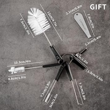 Espresso Brush Machine Cleaning Brush - CAFEMASY 5pcs Coffee Machine Cleaning Brush Pack Barista Tools for Cleaning Espresso Machine Group Head Steam Wand Milk Frother Drip Tray Coffee Mug