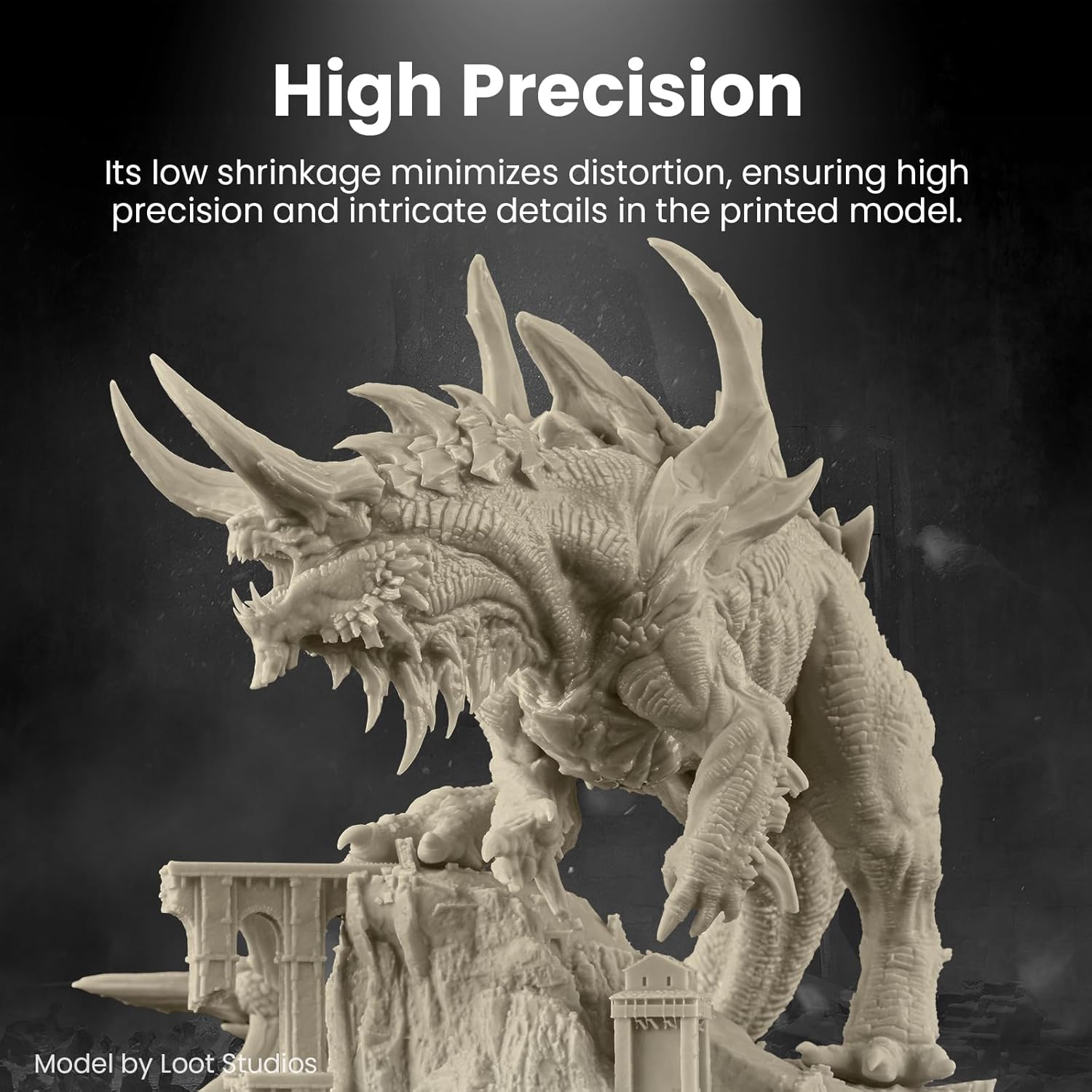 Boxed HD ABS-Like Resin Hard Tough 3D Printer Resin Photopolymer UV Curing 3D Resin Liquid with High Precision Suit for GK3 Ultra SLA/LCD/DLP Printing Functional Mechanical Print HD Vanilla 1.2KG