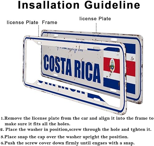 Miniatura 3 de Proud to Be from Costa Rica - Cubiertas para matrícula de automóvil, bandera de la ciudad, diseño de bandera internacional, lindo marco de placa de