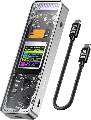 Miniatura 1 de DOCKCASE Explorer Edition M.2 NVMe SSD Gabinete, compatible con PLP de 10 segundos que evita la pérdida de datos de escritura, USB 3.2 Gen 2 Tipo C