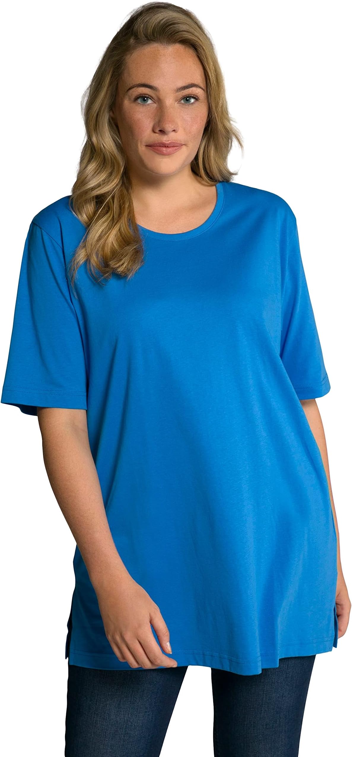 Ulla Popken Women's T-Shirt, Rundhalsausschnitt, Relaxed, Halbarm