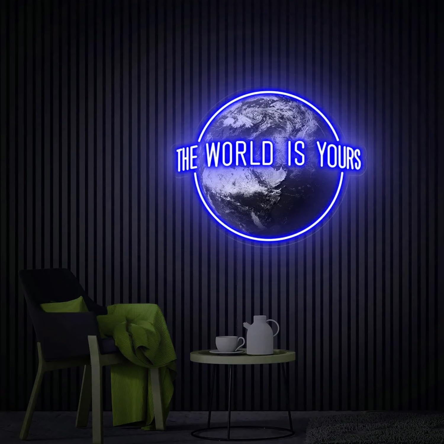 XIMAQIS- The World is Yours Neon Sign for Wall Deocr, The World is Yours UV Printed Acrylic Artwork Led Light Sign, Custom Neon Signs, for Bar Shop party Wall Art Sign and Home Decor. (Pink, 28inches)