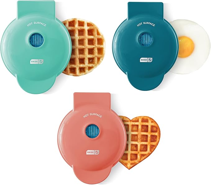 DASH Mini Maker 3Pack Gift Set, Mini Waffle Maker + Mini