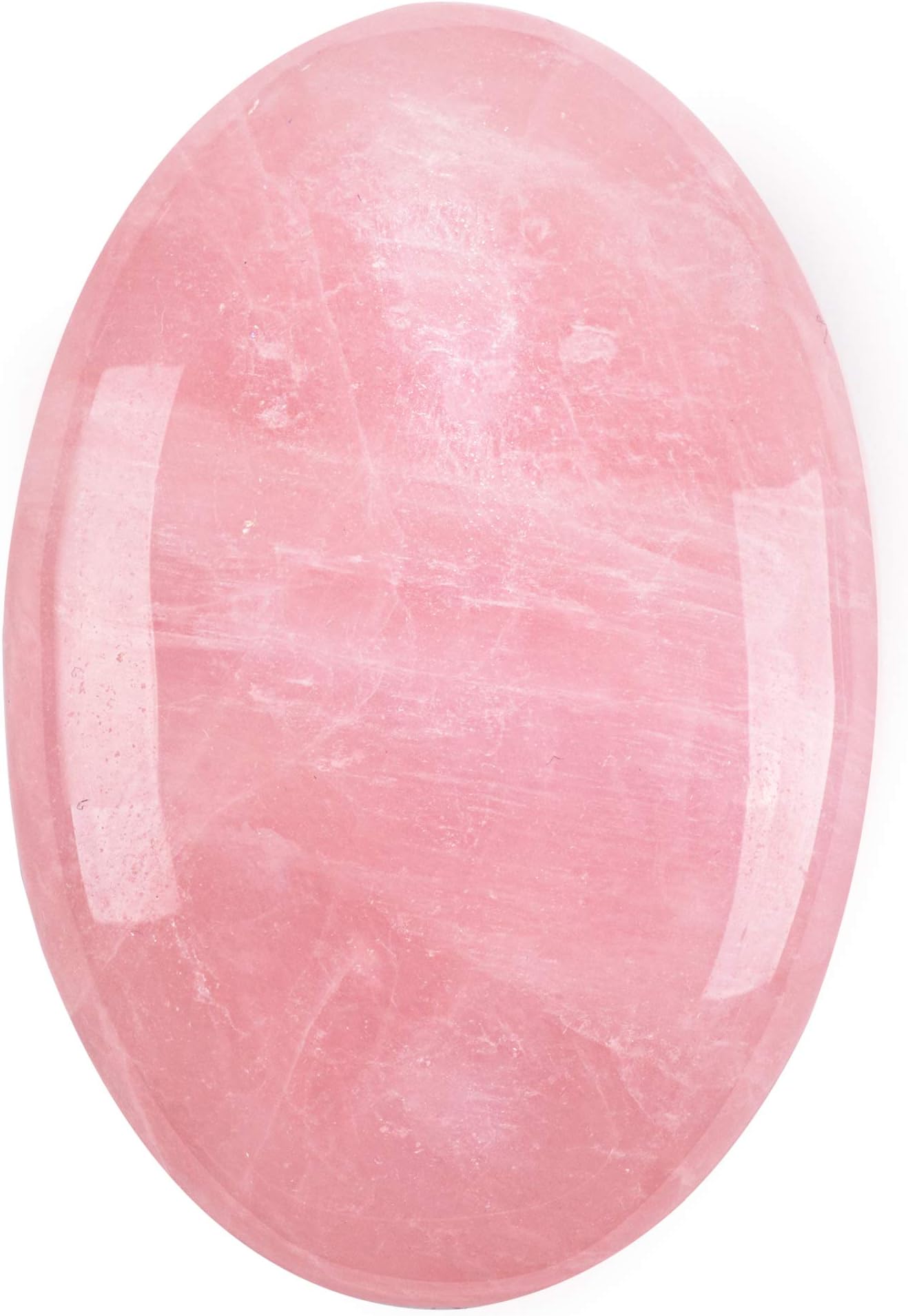 Rose Quartz Palm Stone Crystal Natural Chakra Reiki Polished Healing Love Oval Pocket Worry Stone Crystals for Anxiety Stress Relief Therapy