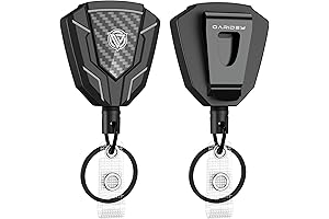 Oaridey Heavy Duty Retractable Keychain 2 Pack - Carbon Fiber Retractable Badge Holders