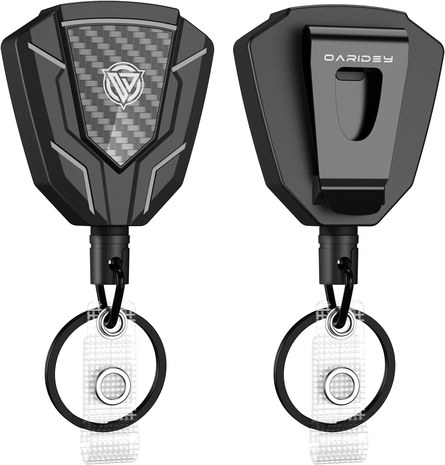 OARIDEY Heavy Duty Retractable Keychain with Belt Clip, Retractable Badge Holders, Badge Reels Retractable with Key Ring