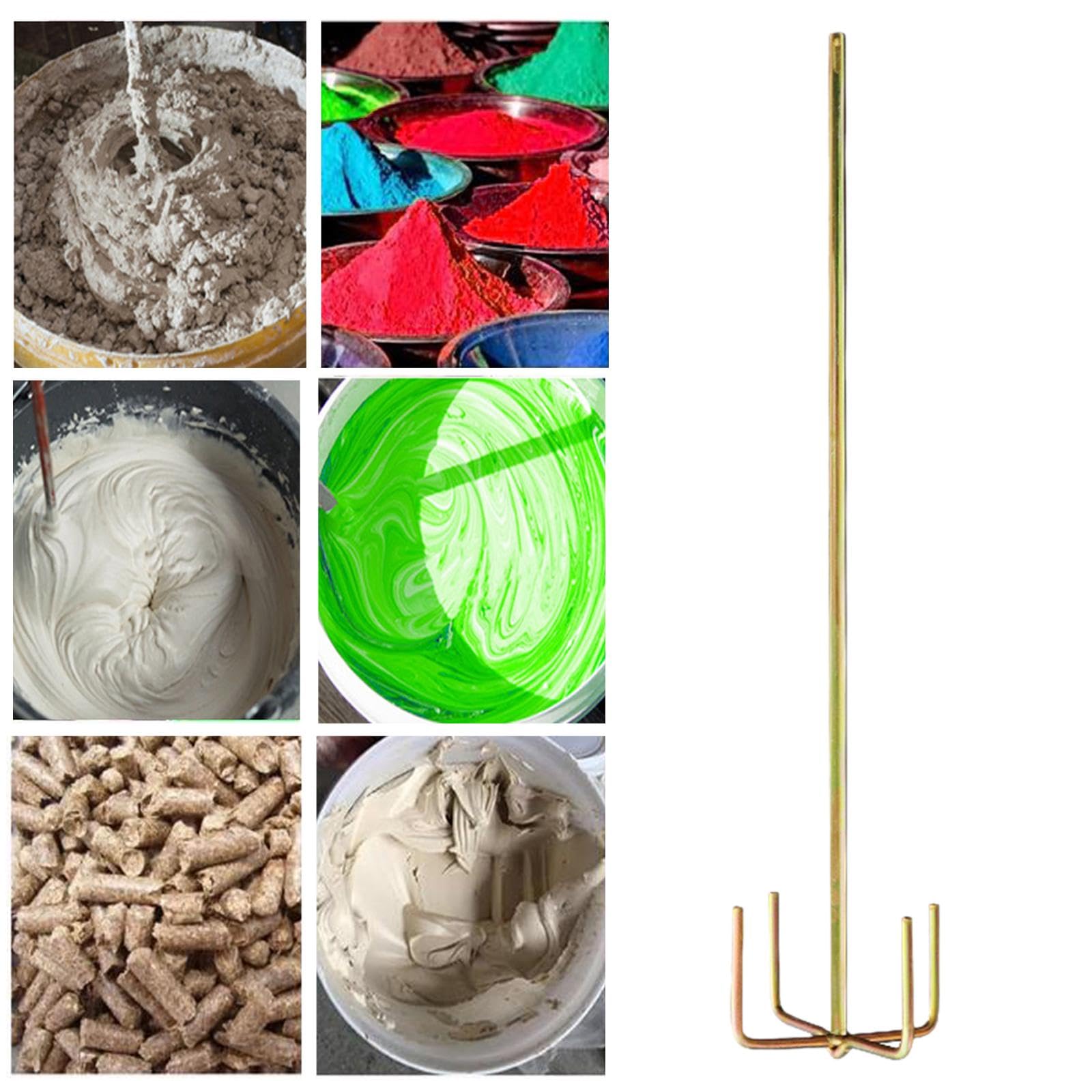 Milageto Paint Mixing Rod Cement Mix Paddle Round Handle Easy to Install Small Electric Mixing Rod for Industrial Home Workplace Putty