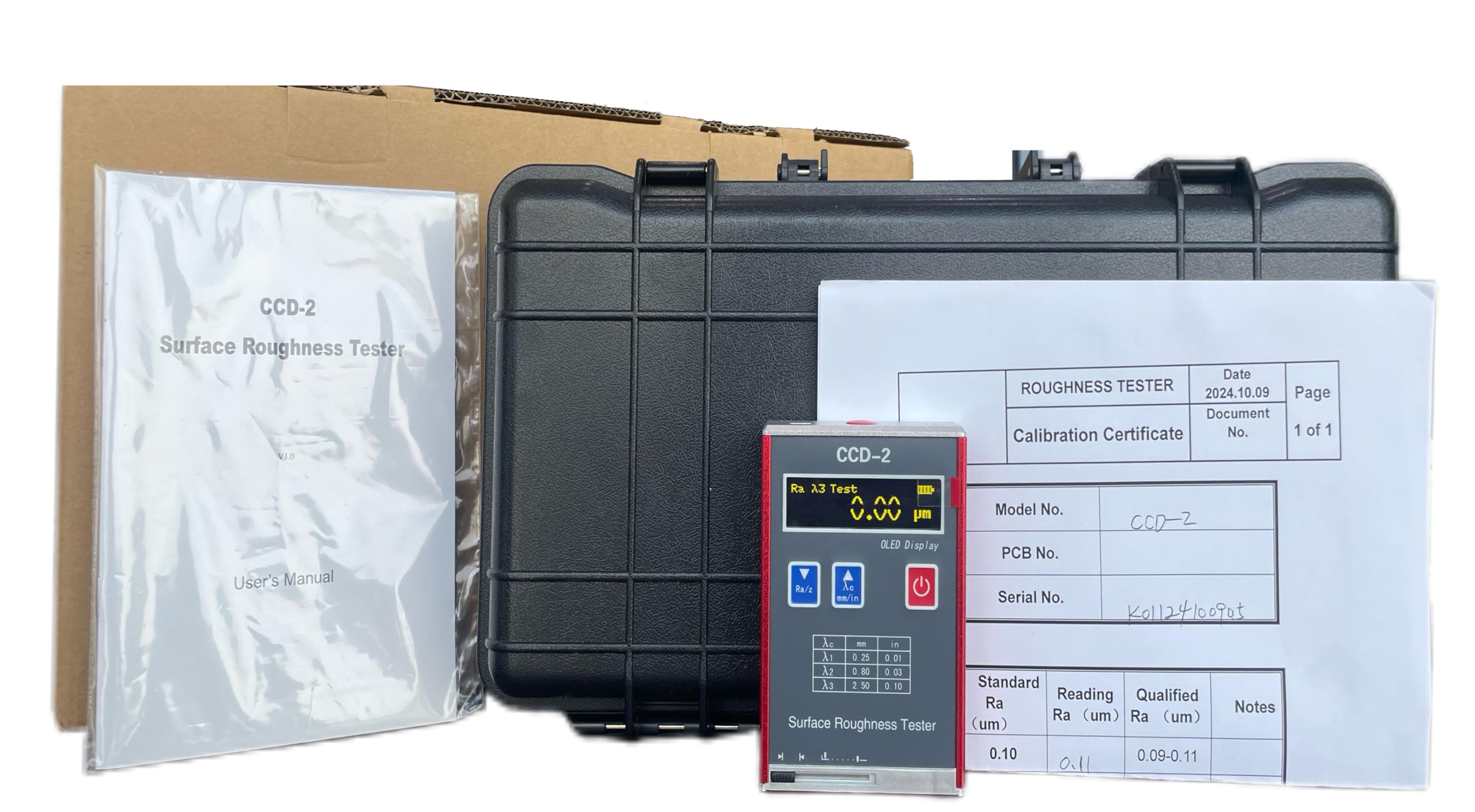 VTSYIQI Surface Roughness Tester Surface Profilometer Profile Gauge Digital Surface Roughness Gauges with Accuracy0.01 Ra 0.05 to 15.0um Rz 0.1 to 50um USB Data Output