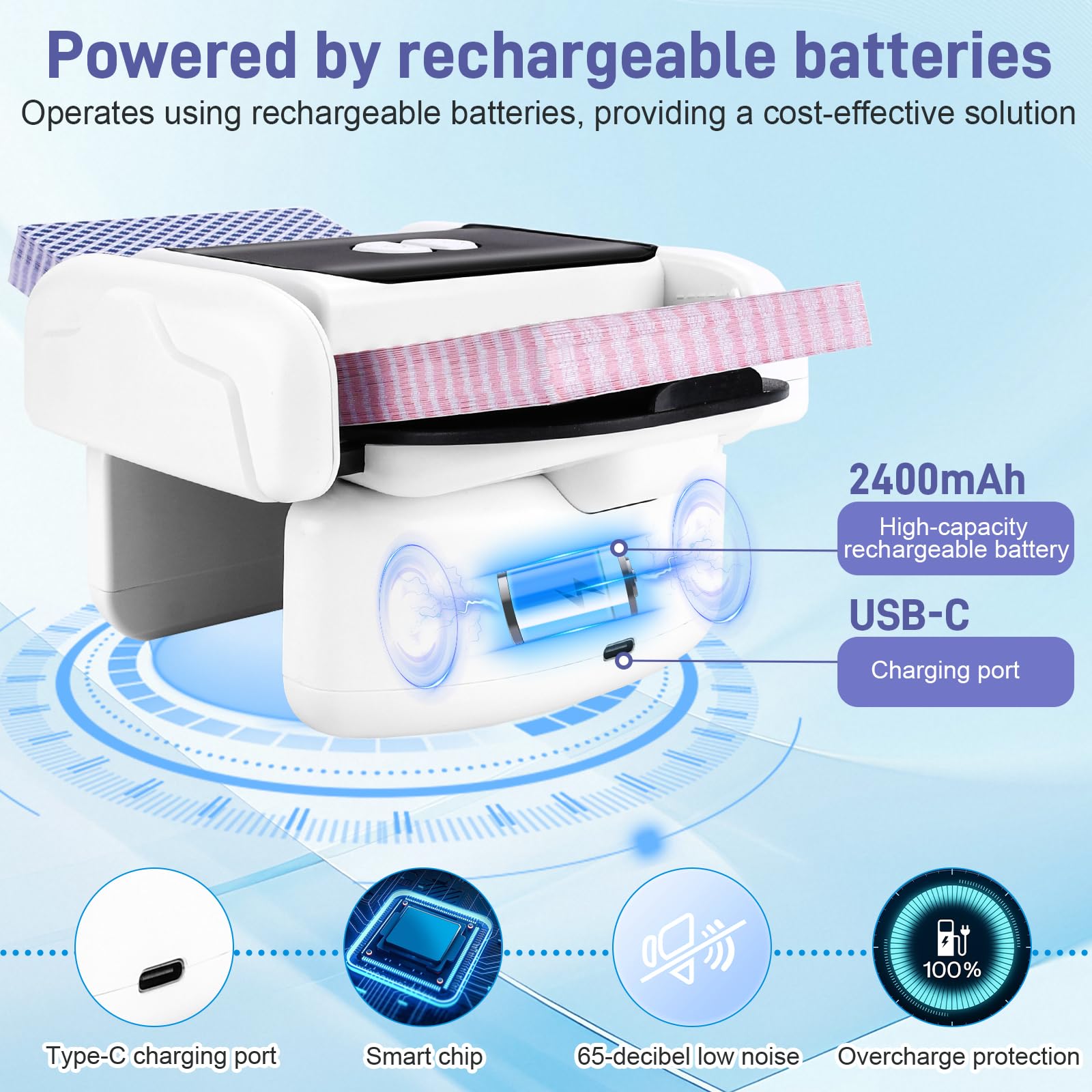 Barajador de Cartas automático eléctrico,Card Shuffler - Bandeja Doble,2400 mAh,silencioso,Recargable USB.Compatible con Poker,UNO,Blackjack,Skyjo.Perfecto para Noches de Juegos en casa
