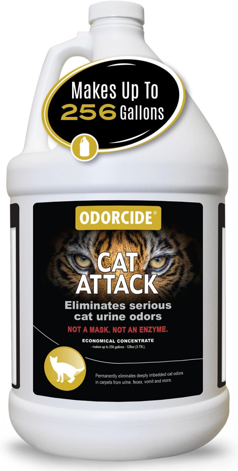Odorcide Cat Attack Concentrate - Cat Urine Remover for Carpet & Upholstery - Litter Box Odor Eliminator