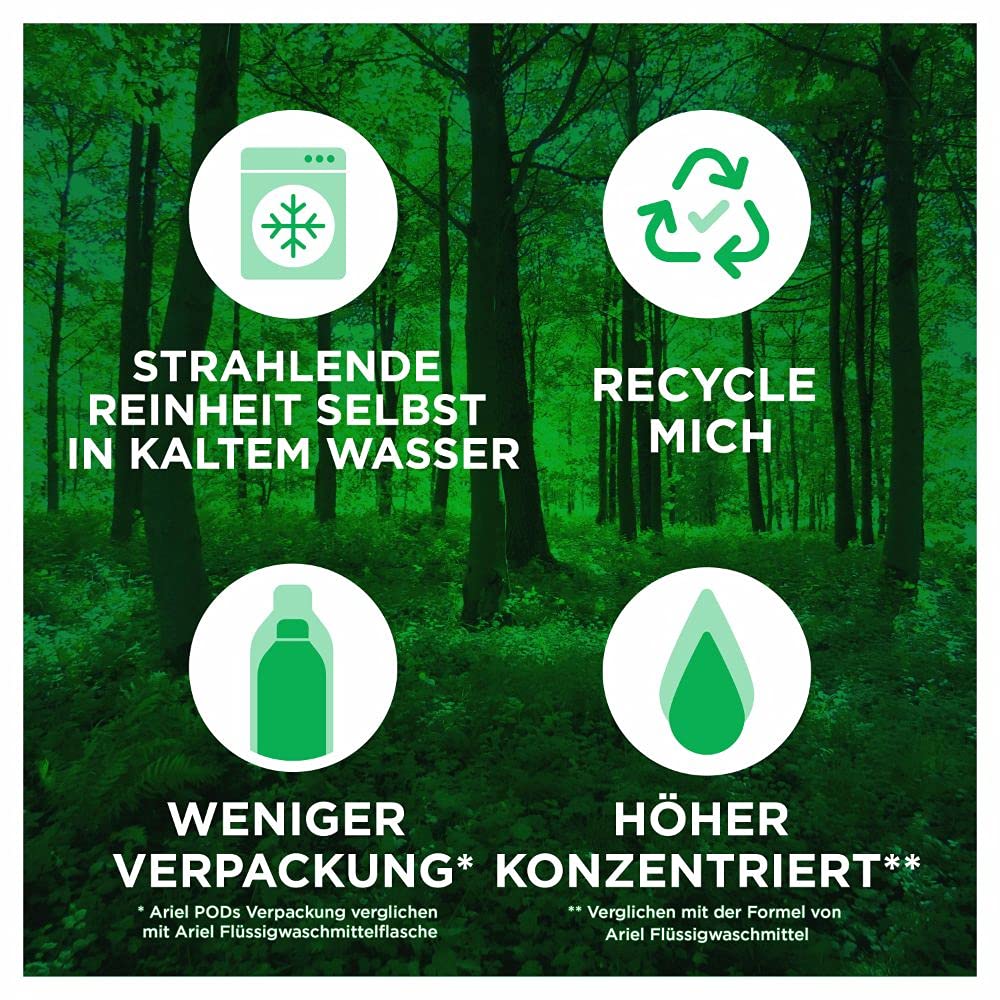 Ariel Waschmittel Pods All-in-1, 98 Waschladungen (2 x 49) Universal Frischer Wäscheduft und strahlende Reinheit