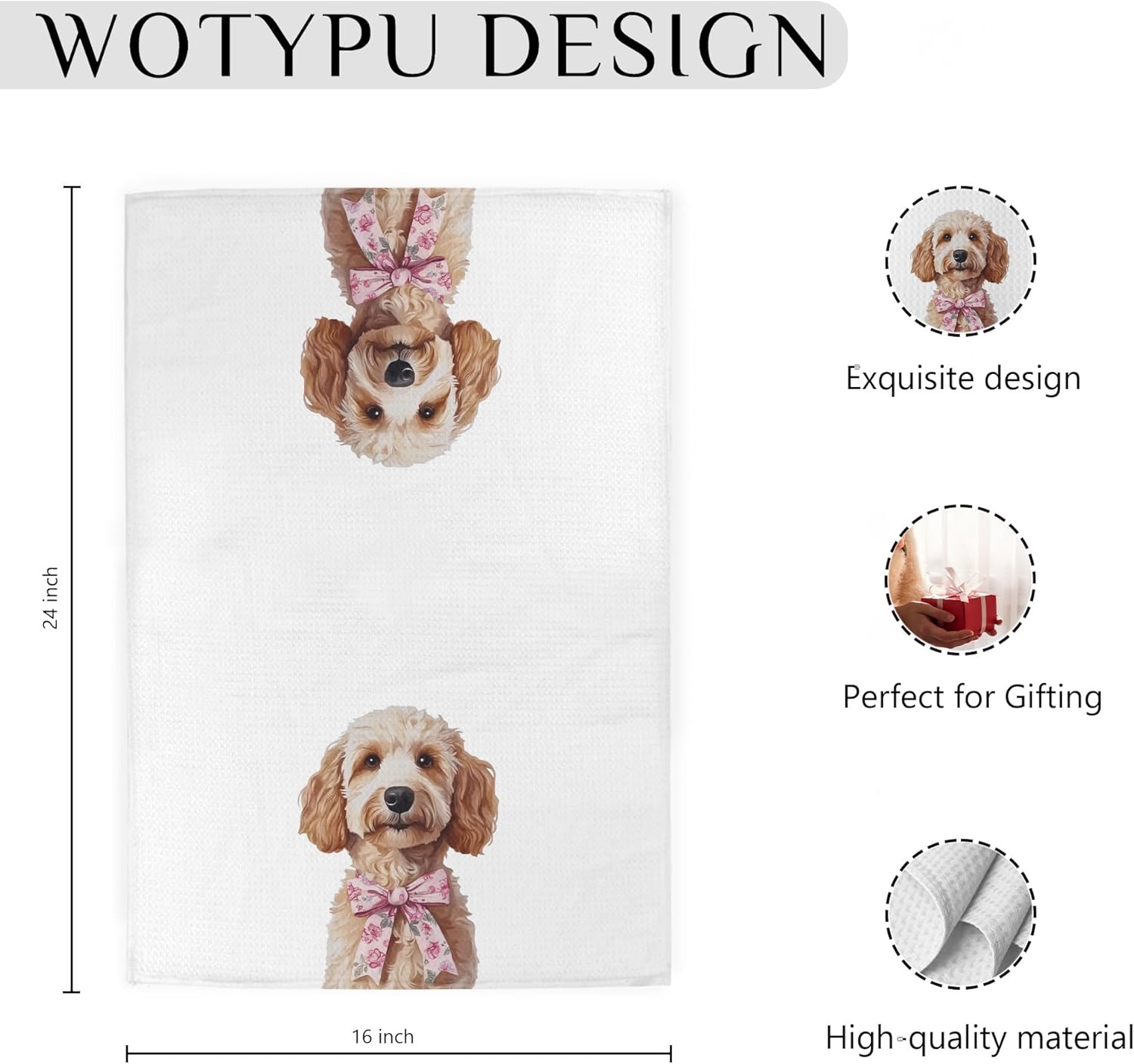 Golden Doodle Gifts Kitchen Towels, Golden Doodle Gifts for Women Dish Tea Towels for Kitchen, Dog Lovers Mom Gift Decorative Hand Towel for Bathroom, 16x24 Inch - Image 6