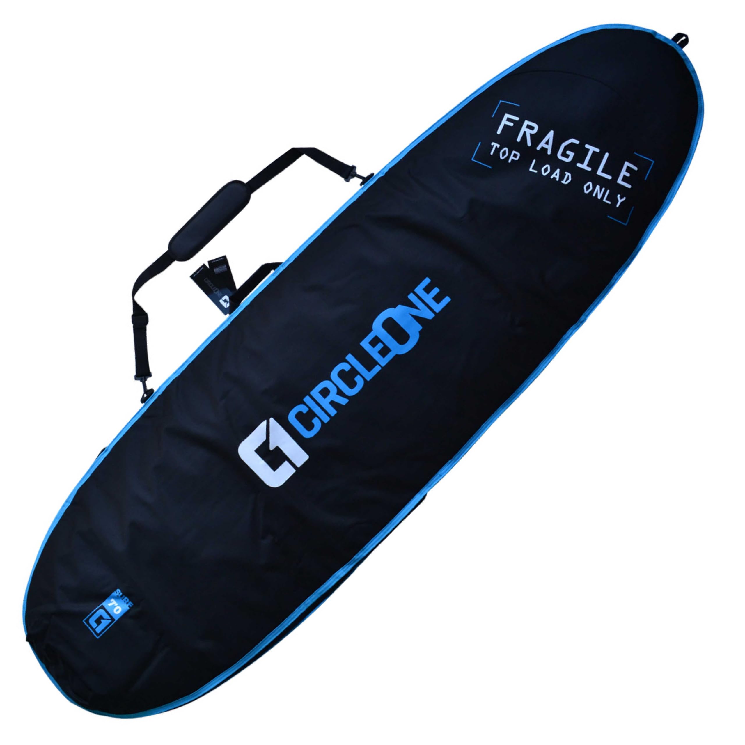 Circle One Surfboard Travel Bag – Single Board Padded Carry Bag, Blue, 8ft