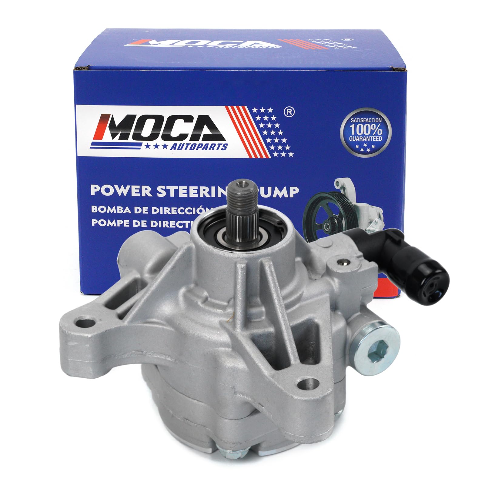 MOCA Power Steering Pump fits For Honda 2003-2005 Accord DX 2.4L L4 144cid/2354cc, 2003-2005 Accord EX 2.4L, 2003-2005 Accord LX 2.4L, 2005 Accord SE