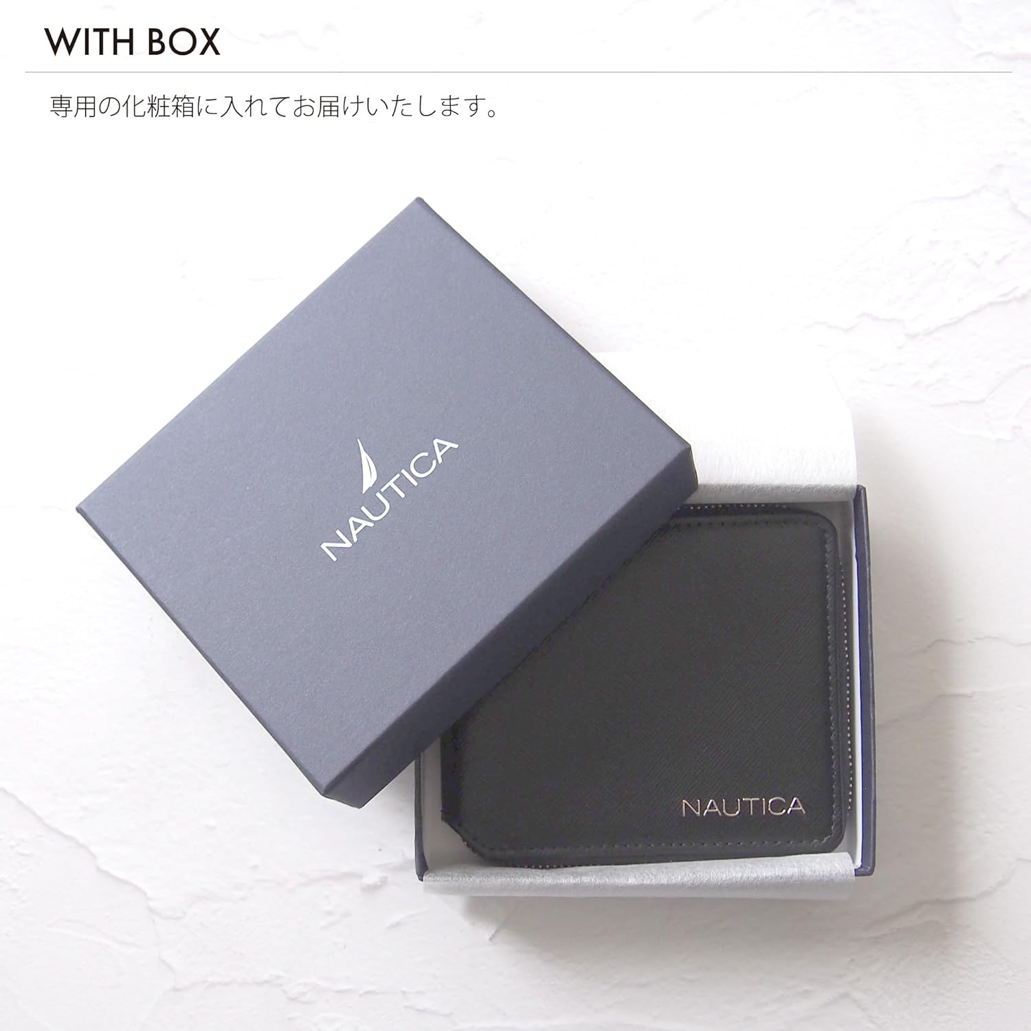 [ノーティカ] メタルロゴLGシリーズ ラウンドファスナー二つ折り財布 メンズ 4NT0021 (Black)