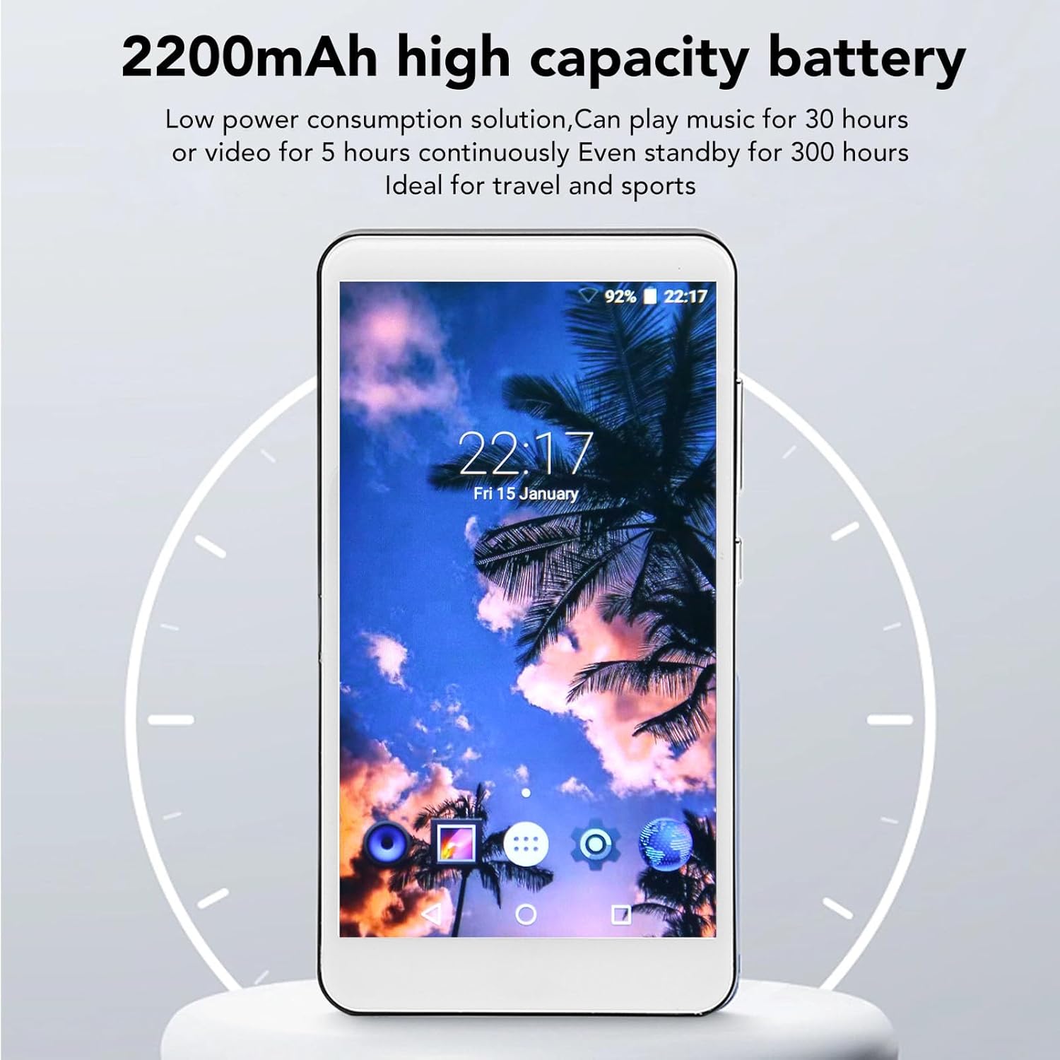 8GB MP4 Player with 5 Inch HD Touch Screen for Android, Portable Streaming MP4 Music Player HiFi Sound MP3 Player with Speaker and Camera,Expandable Up to 128GB (Black) - Image 5