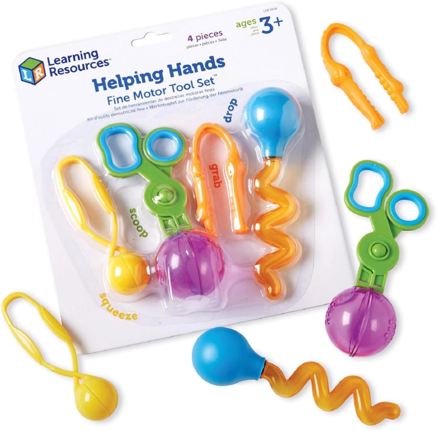 Learning Resources LER5558 Toddler Toy, Fingertip Training, Hand Exercise, Assistance Tool Set, Authentic