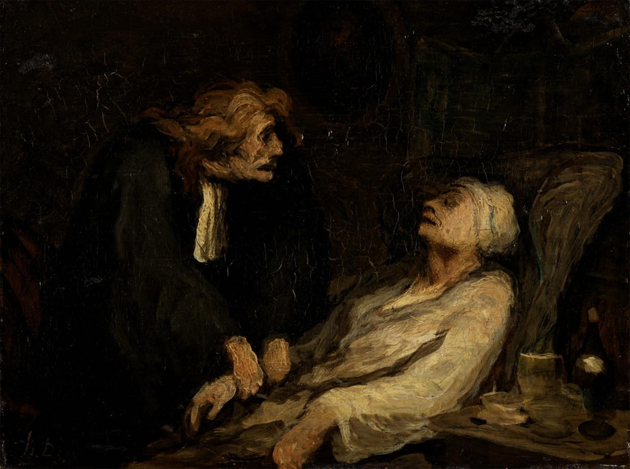 HRJUBWREE Famous Paintings Pictures Artwork Picture the Hypochondriac by Honoré Daumier Photo Wall Print for Home Decor 60x90cm