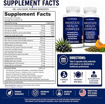 Prostate Health Support Supplement with Beta Sterols, 120 Capsules