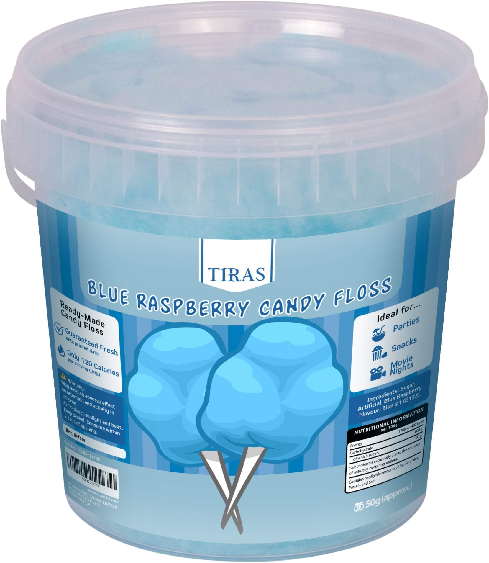 TIRAS Blue Raspberry Candy Floss - Cotton Candy 50g